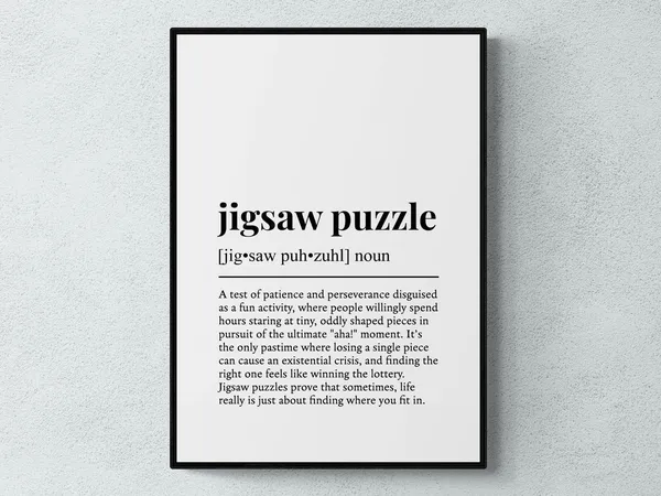 Jigsaw Puzzle Funny Definition Humor Art Print