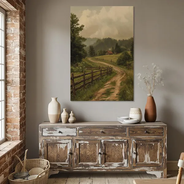 Rustic Country Path Art Print, Rural Landscape