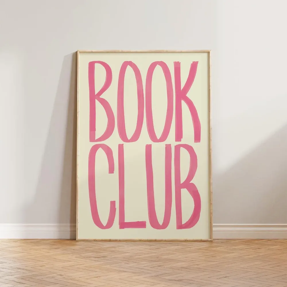 Book Wall Art Club Print, Reading Decor