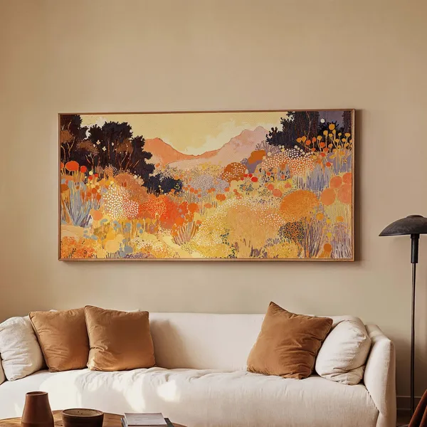 Abstract Landscape Wabi Sabi Panoramic Art Print