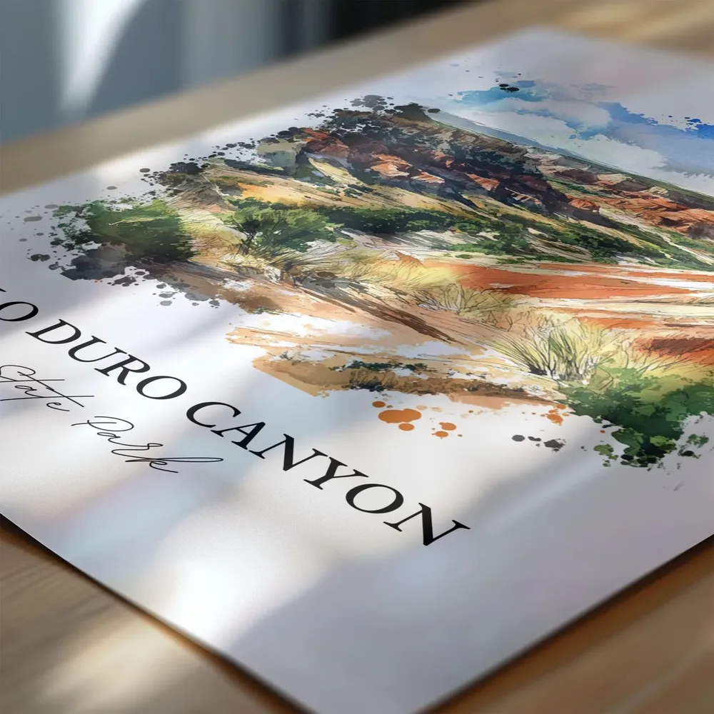 Palo Duro Canyon Travel Poster, Texas Watercolor Print - Image 2