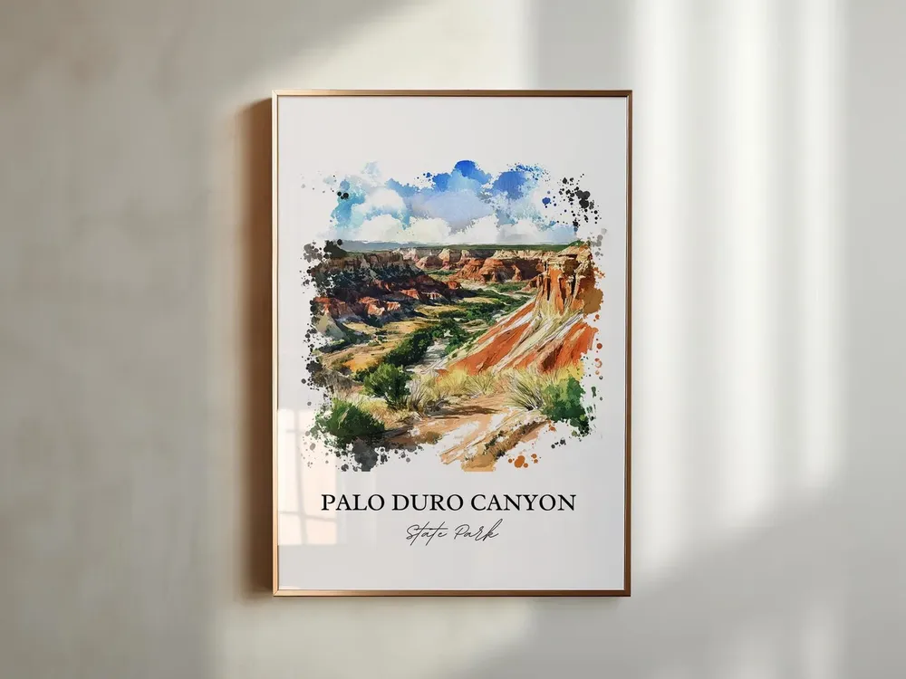 Palo Duro Canyon Travel Poster, Texas Watercolor Print - Image 6