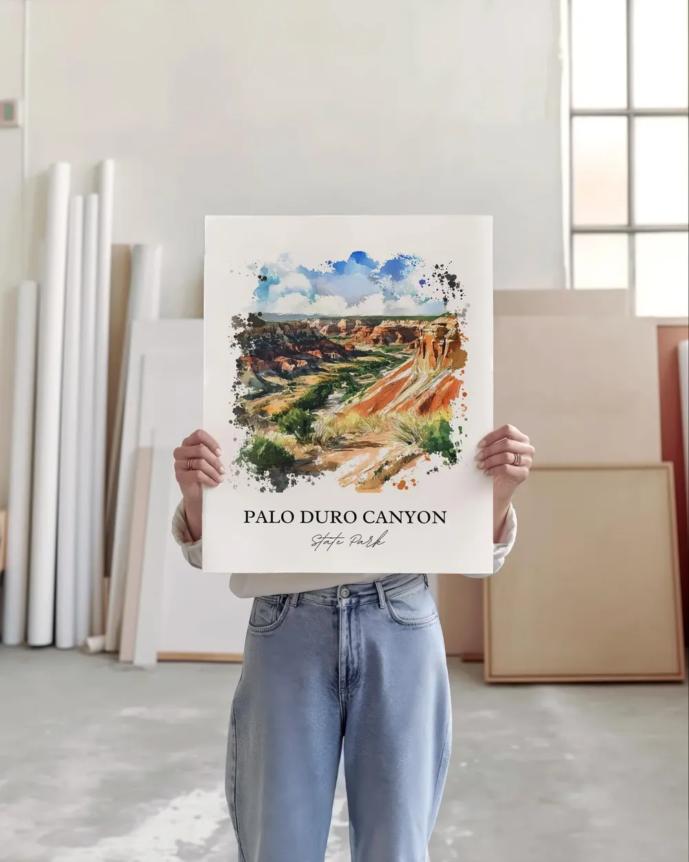 Palo Duro Canyon Travel Poster, Texas Watercolor Print - Image 4