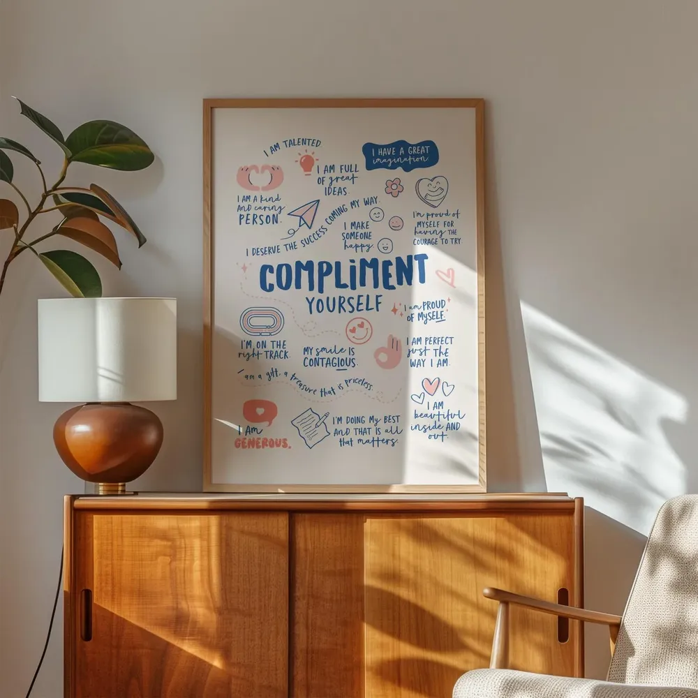 Compliment Yourself Positive Affirmation Art Print - Image 2