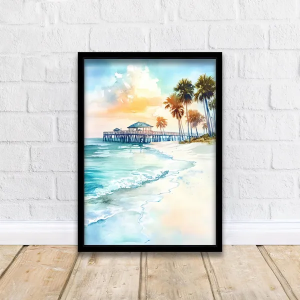 Clearwater Beach Florida Watercolor Art Print