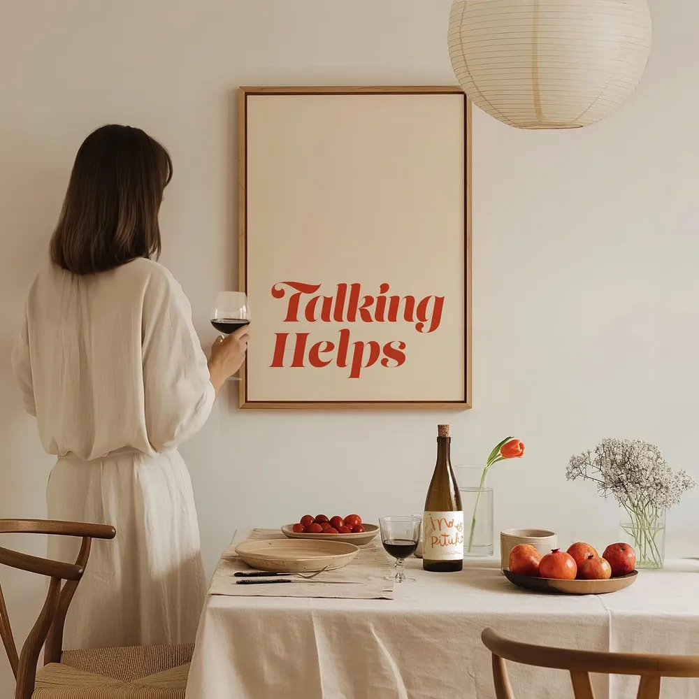 Therapy Talking Helps Art Print, Therapist Office Decor - Image 2