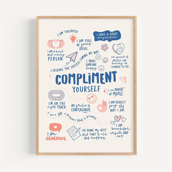 Compliment Yourself Positive Affirmation Art Print