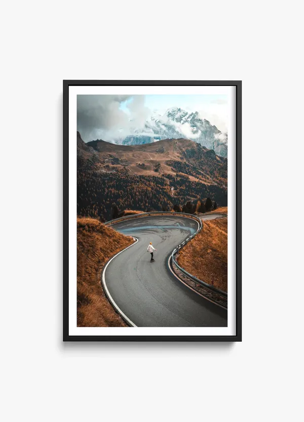 Mountain Skating Photography, Adventure Art Print