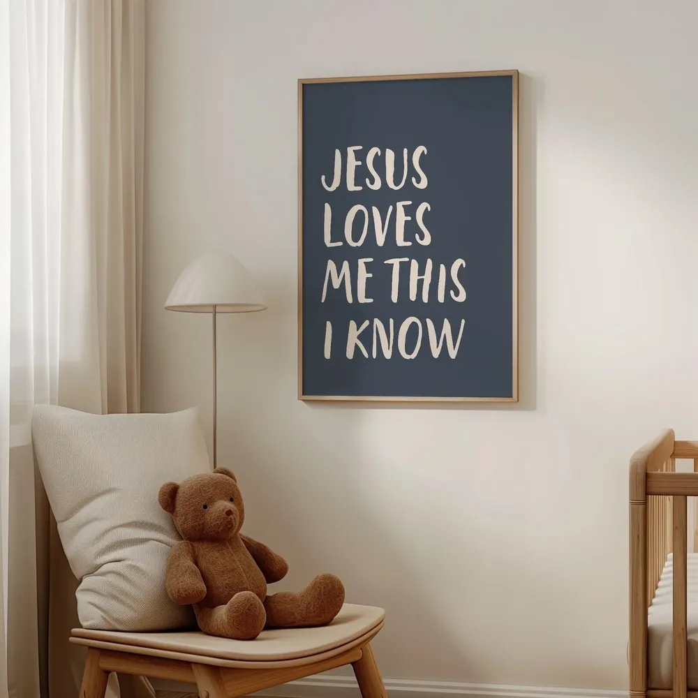 Jesus Loves Me This I Know, Nursery Decor Print - Image 3