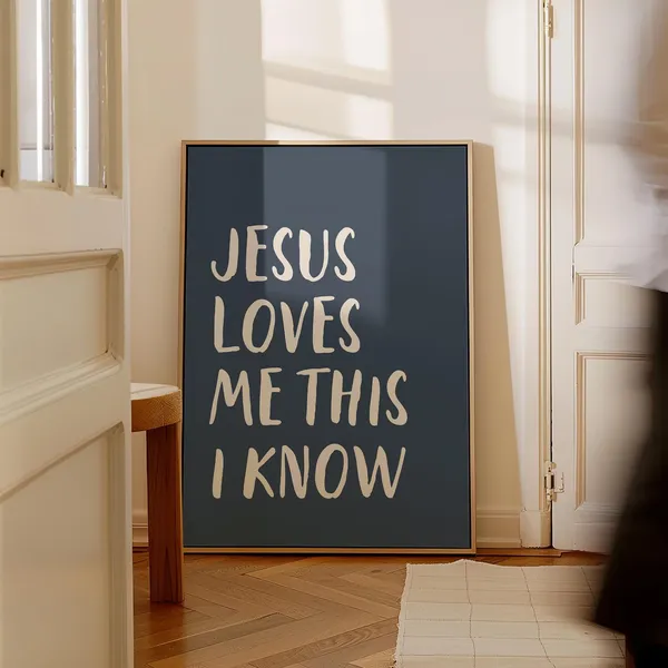 Jesus Loves Me This I Know, Nursery Decor Print