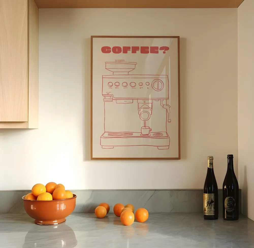 Coffee Print Art Club Gift Poster, Flat White