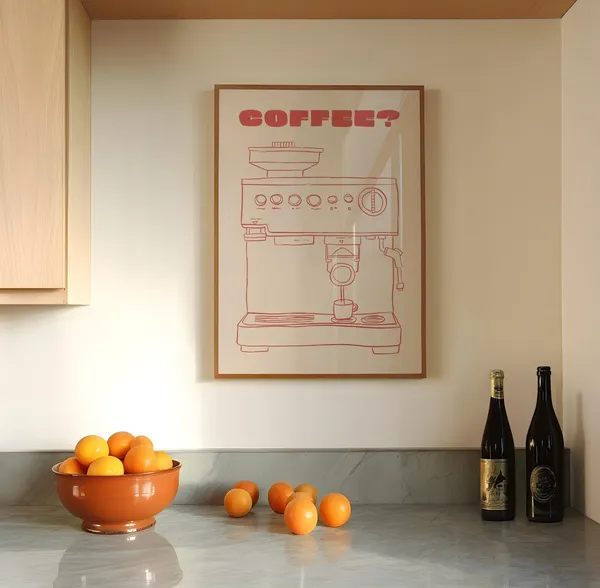 Coffee Print Art Club Gift Poster, Flat White