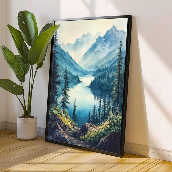 Washington State Watercolor Art Print, Pacific Northwest