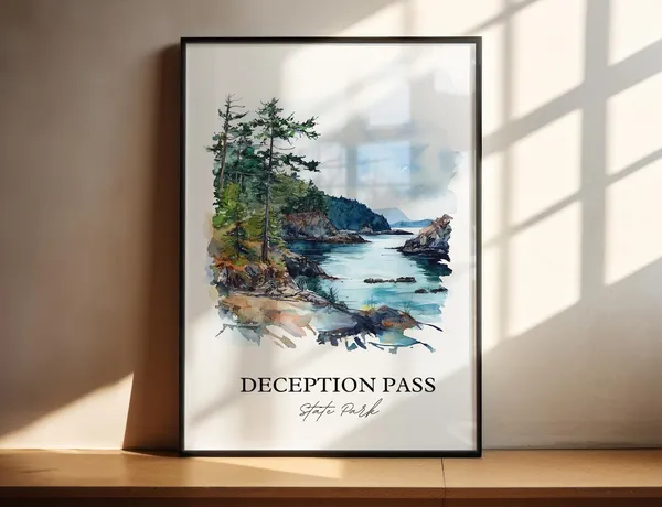 Deception Pass Whidbey Island Travel Poster