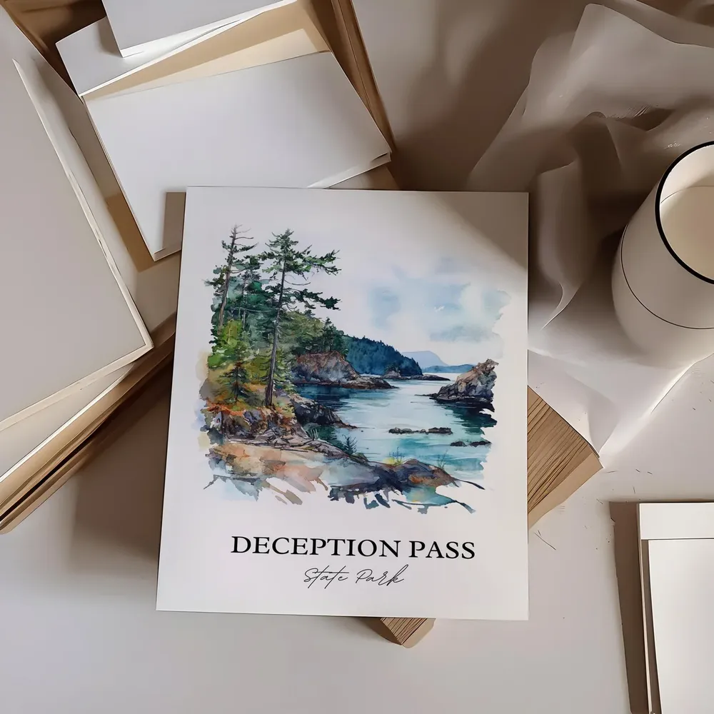 Deception Pass Whidbey Island Travel Poster - Image 4