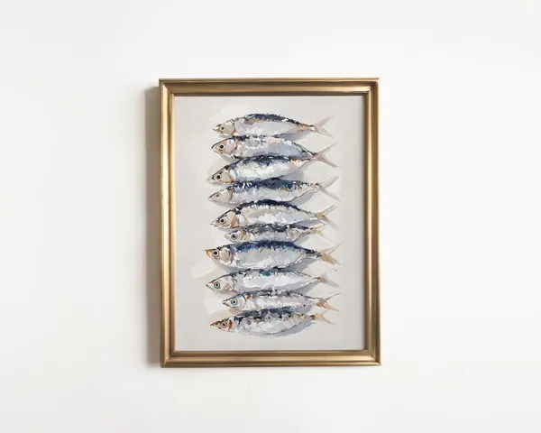 Sardines Art Print, Vintage Retro Still Life