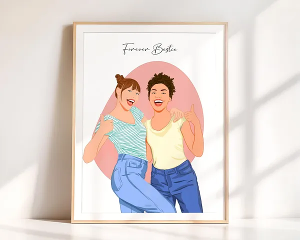 Personalized Portrait Illustration, 21st Birthday Art Print