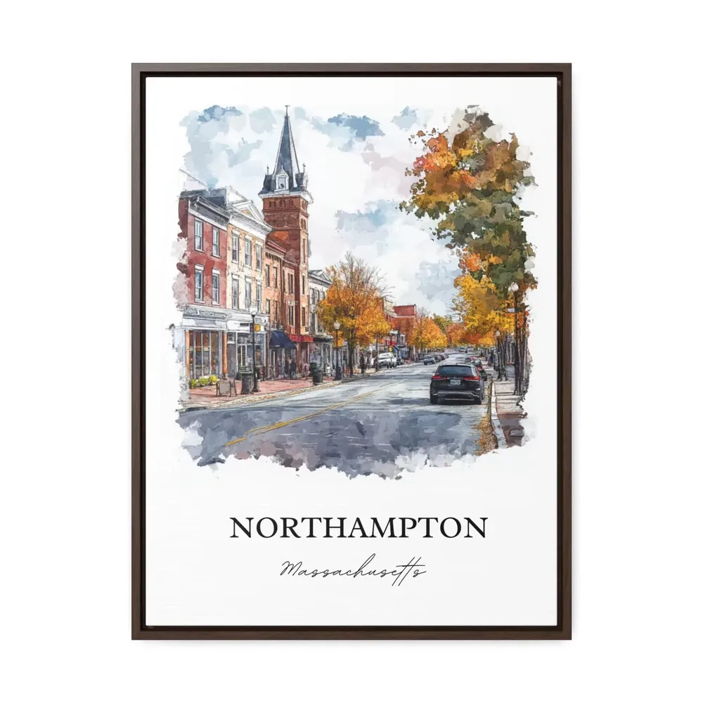 Northampton MA Travel Poster, Hampshire County Print - Image 2