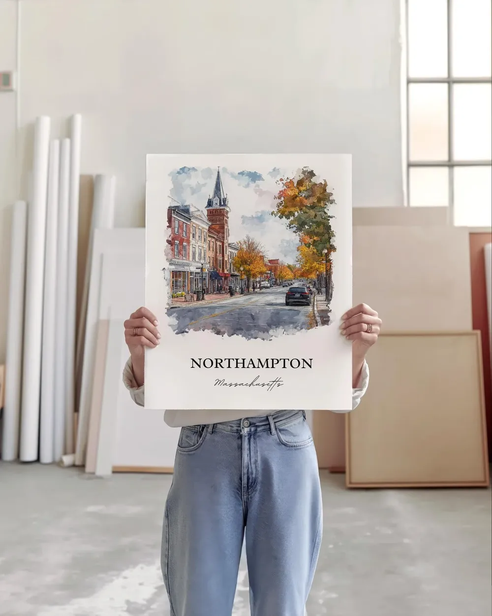Northampton MA Travel Poster, Hampshire County Print - Image 3