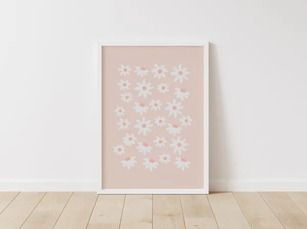Daisy Flower Market Boho Floral Art Print