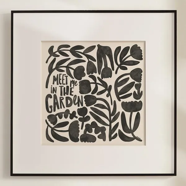 Abstract Botanical Flower Print, Boho Art