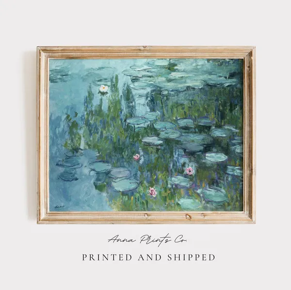 Claude Monet Water Lilies 1915, Vintage Art Print