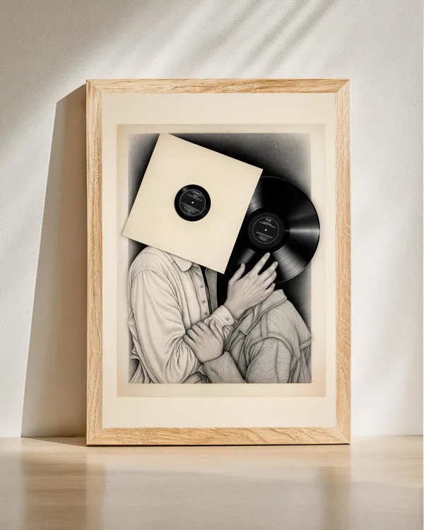 Vinyl Lovers Art Love Poster, Vintage Music Decor