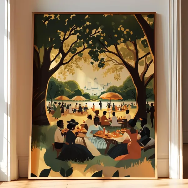 African Juneteenth People Art Print, Cultural Wall Art