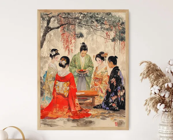 Japanese Wedding Ceramony Folklore Art Print