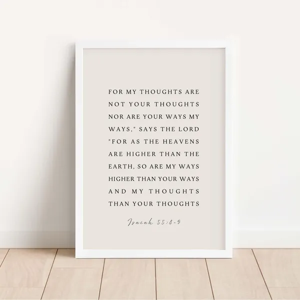 Isaiah 55:8-9 NKJV Christian Scripture Art Print