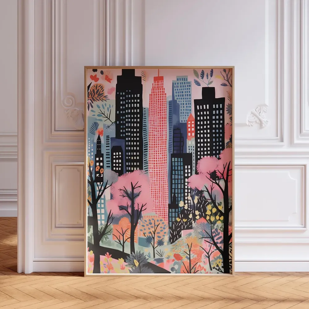 New York Cityscape Art Print, Eclectic Home Decor