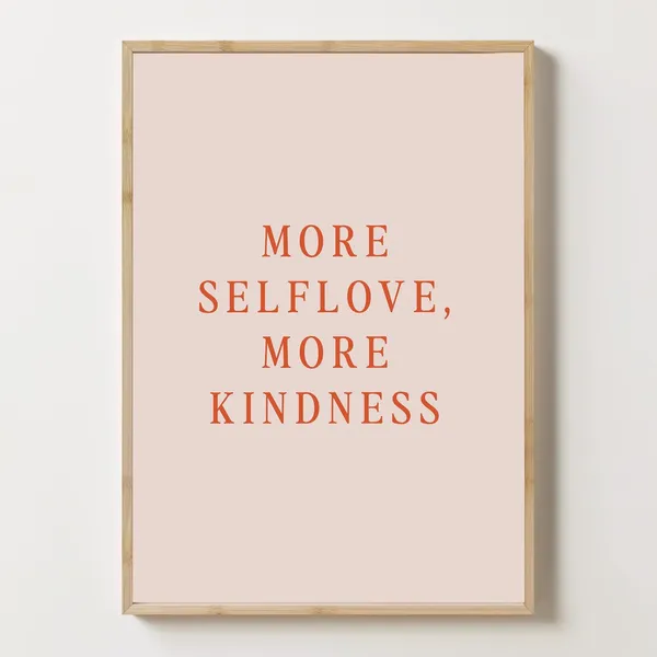 Self Love Quote Print, Minimalist Typography Decor