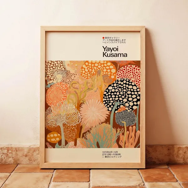 Yayoi Kusama-Inspired Botanical Flora Art Print