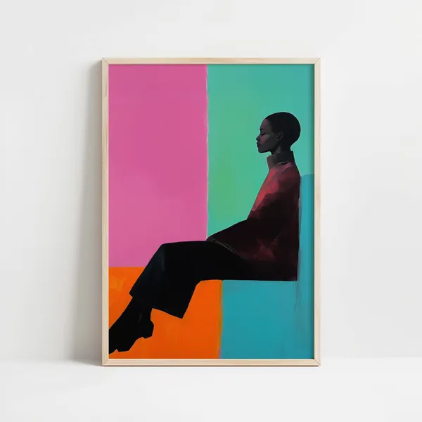 Bold Abstract Woman Portrait, Geometric Art Print