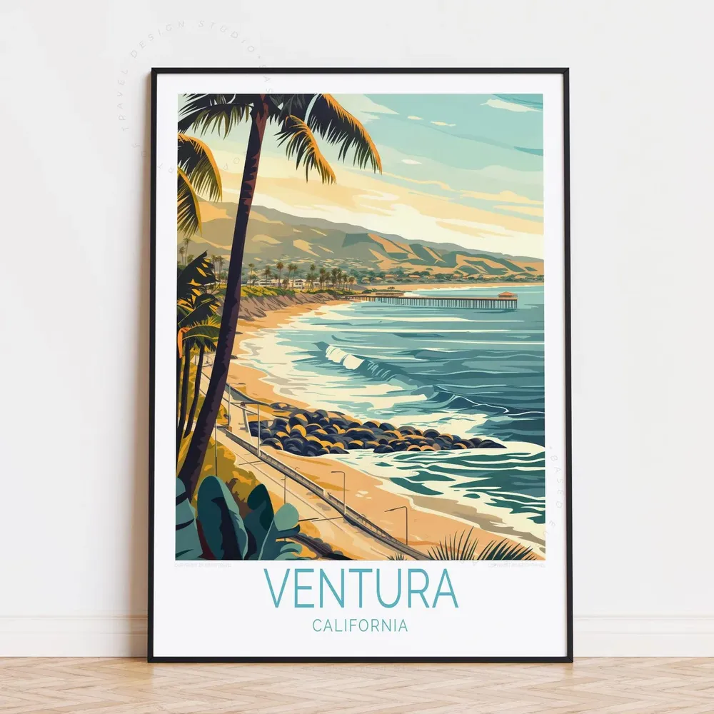 Ventura Travel Poster, Los Angeles Art Print
