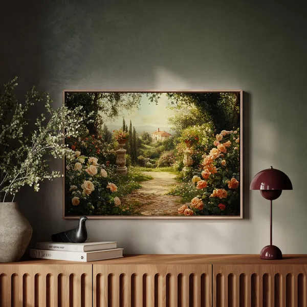 Vintage Italian Garden Tuscany Villa Art Print