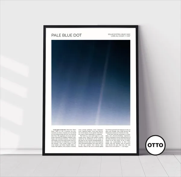 Pale Blue Dot Travel Poster, Carl Sagan Quote