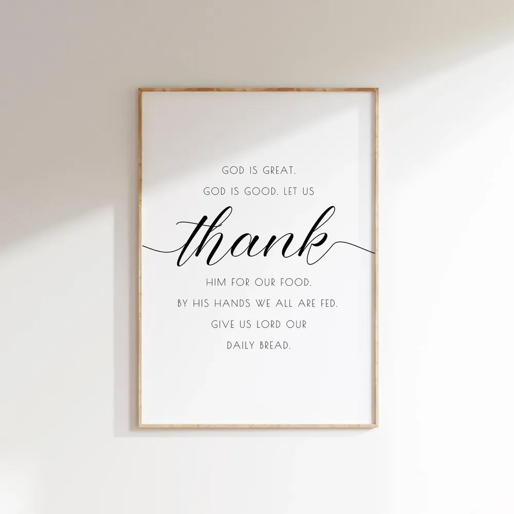God Is Great, God Is Good Christian Kitchen Art Print