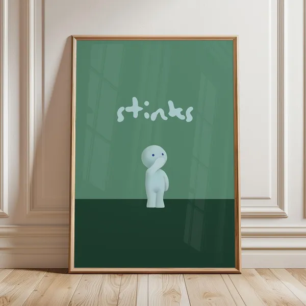 Smiski Smelly Wall Art Funny Toilet Bathroom Series Stinky