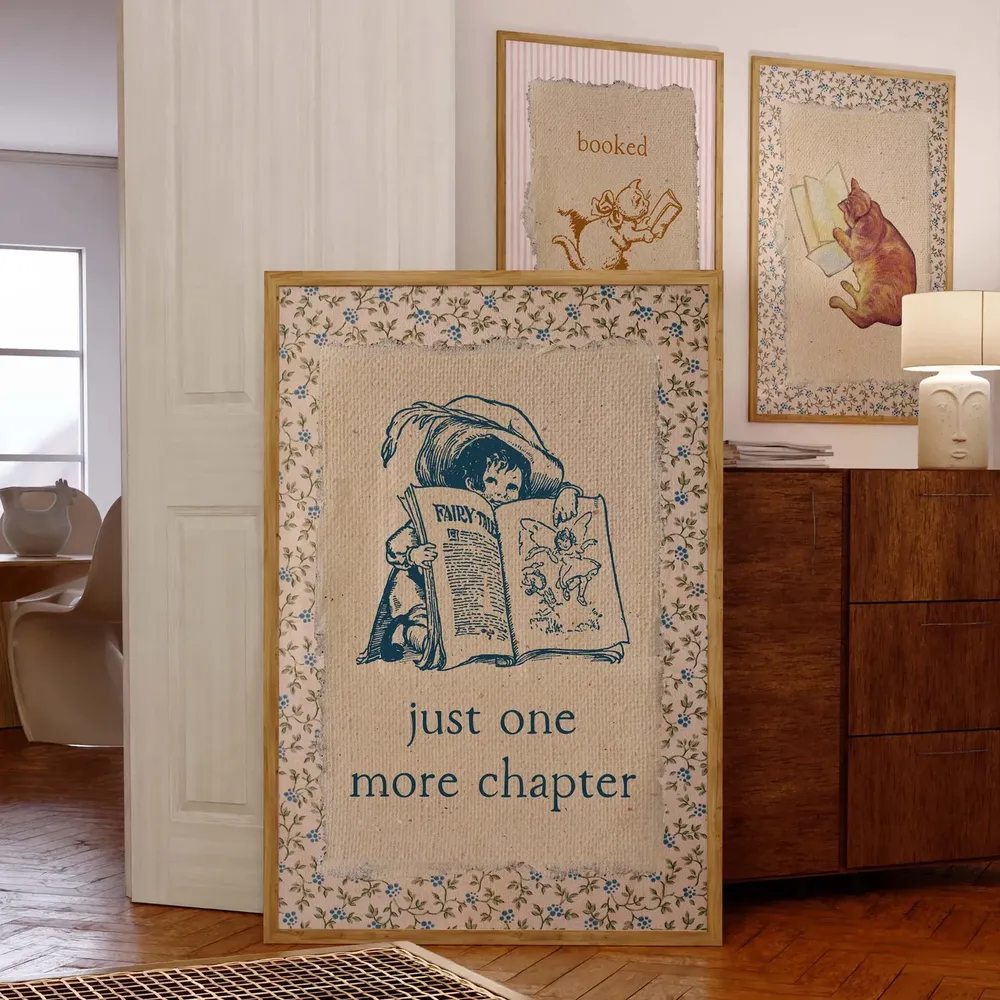 Vintage Book Art, One More Chapter Reading Print - Image 3