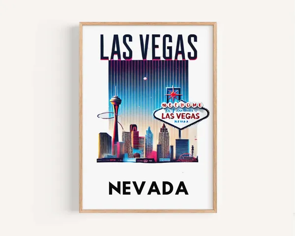 Las Vegas Vintage Travel Poster, Nevada Travel Art