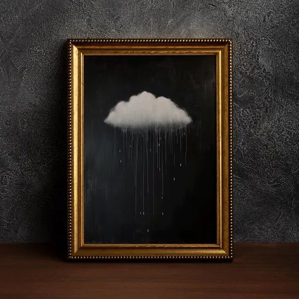 Vintage Rain Cloud Art Print, Dark Academia Sky