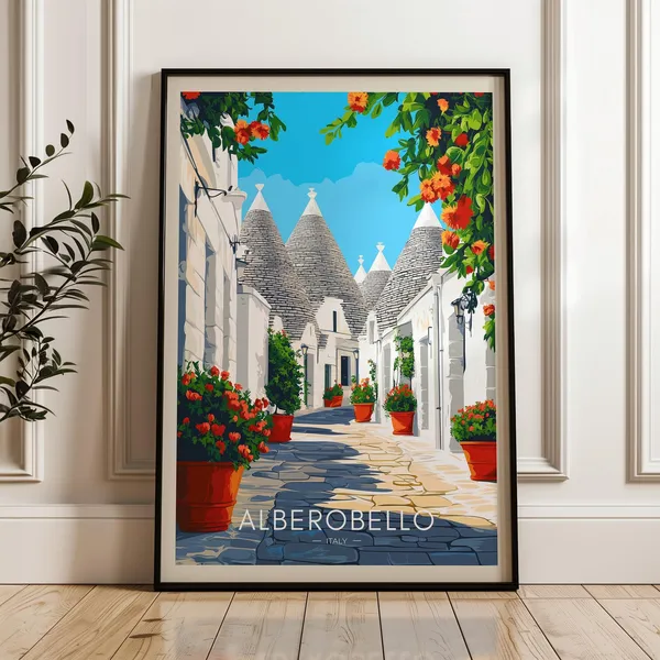 Alberobello Travel Poster, Italy Travel Poster