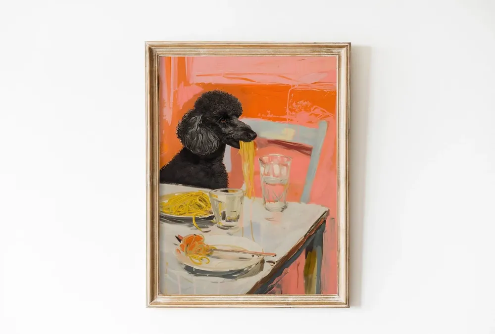 Black Poodle Poster Print, Funny Dog Gift