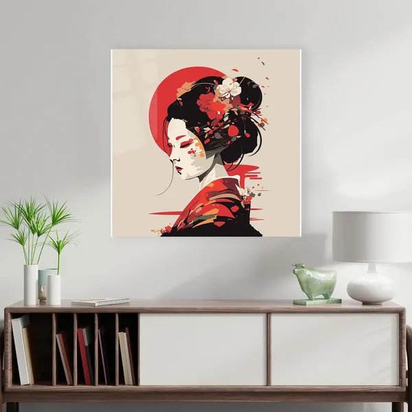 Japanese Woman Geisha Art Print, Modern Decor