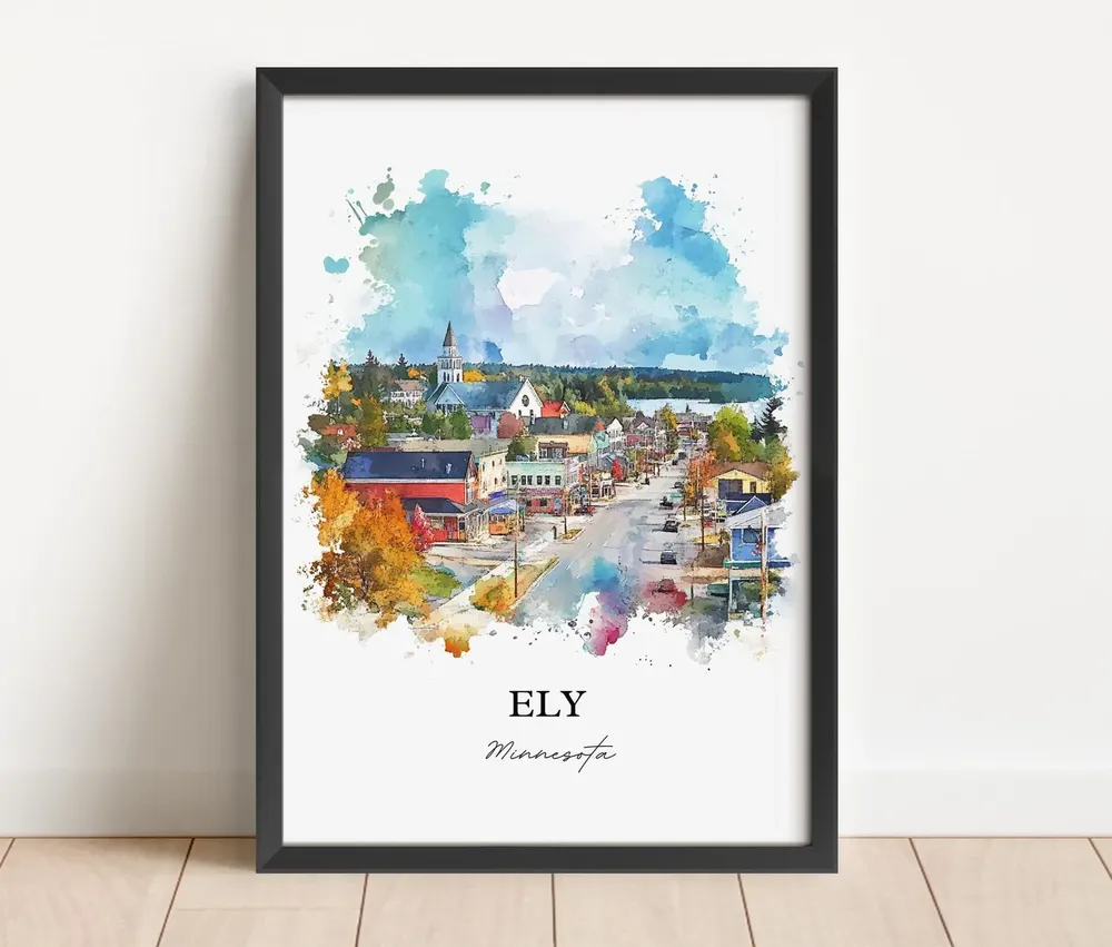 Ely, MN Travel Poster, Minnesota Watercolor Art Print - Image 3