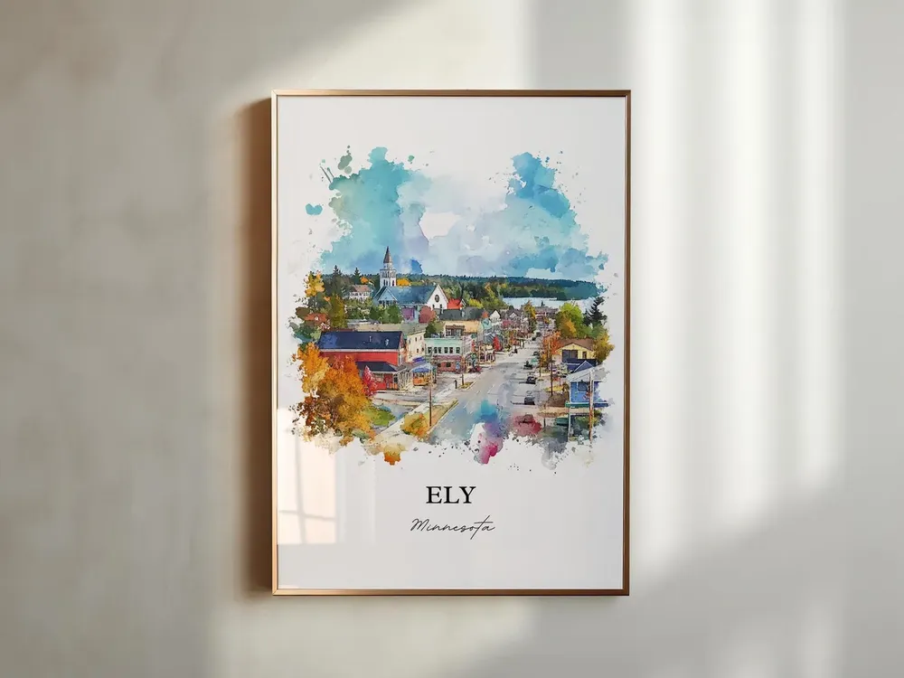 Ely, MN Travel Poster, Minnesota Watercolor Art Print - Image 2