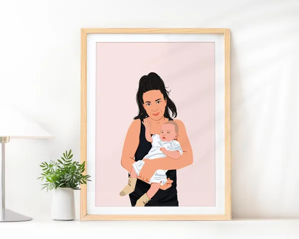 Custom Faceless Aunt Portrait, Personalized Art Print