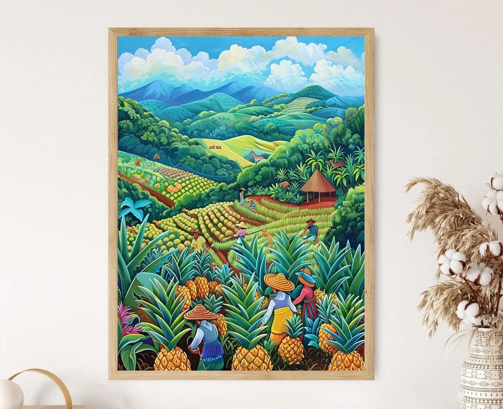 Costa Rican Pineapple Plantation, Tropical Harvest Art Print