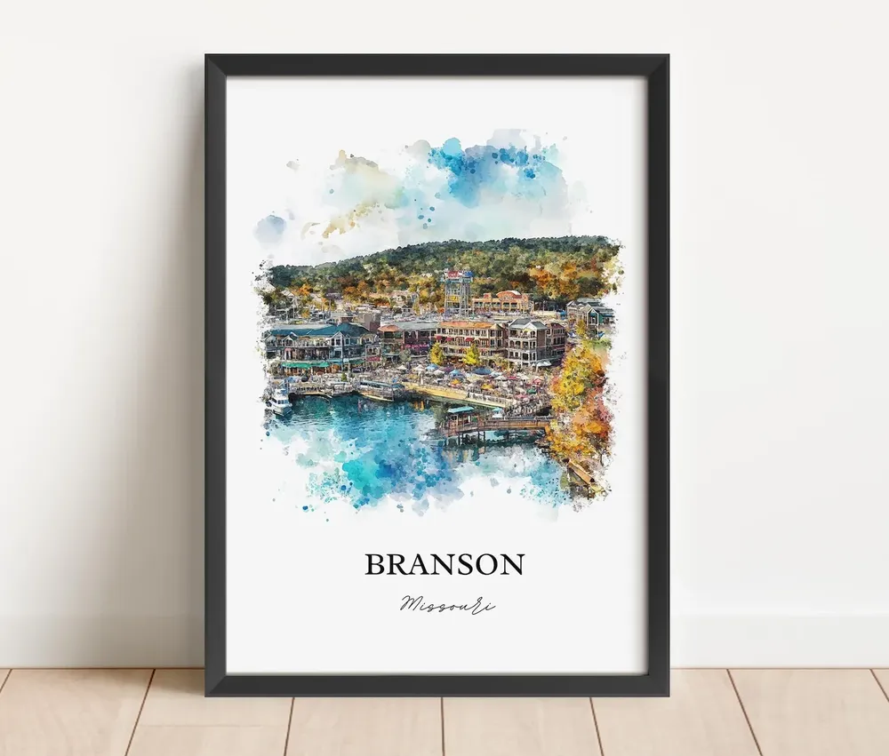 Branson, Missouri Ozarks Watercolor Travel Poster - Image 4